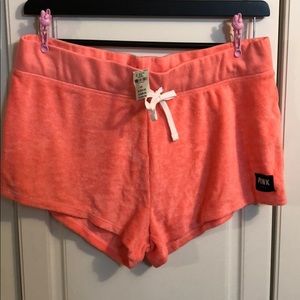 Orange terry cloth Victoria secret pink shorts